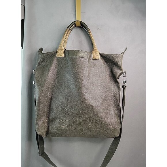 WANT LES ESSENTIELS The O’Hare Classic Coated Canvas Leather Tote Bag Olive Grn - Picture 1 of 16